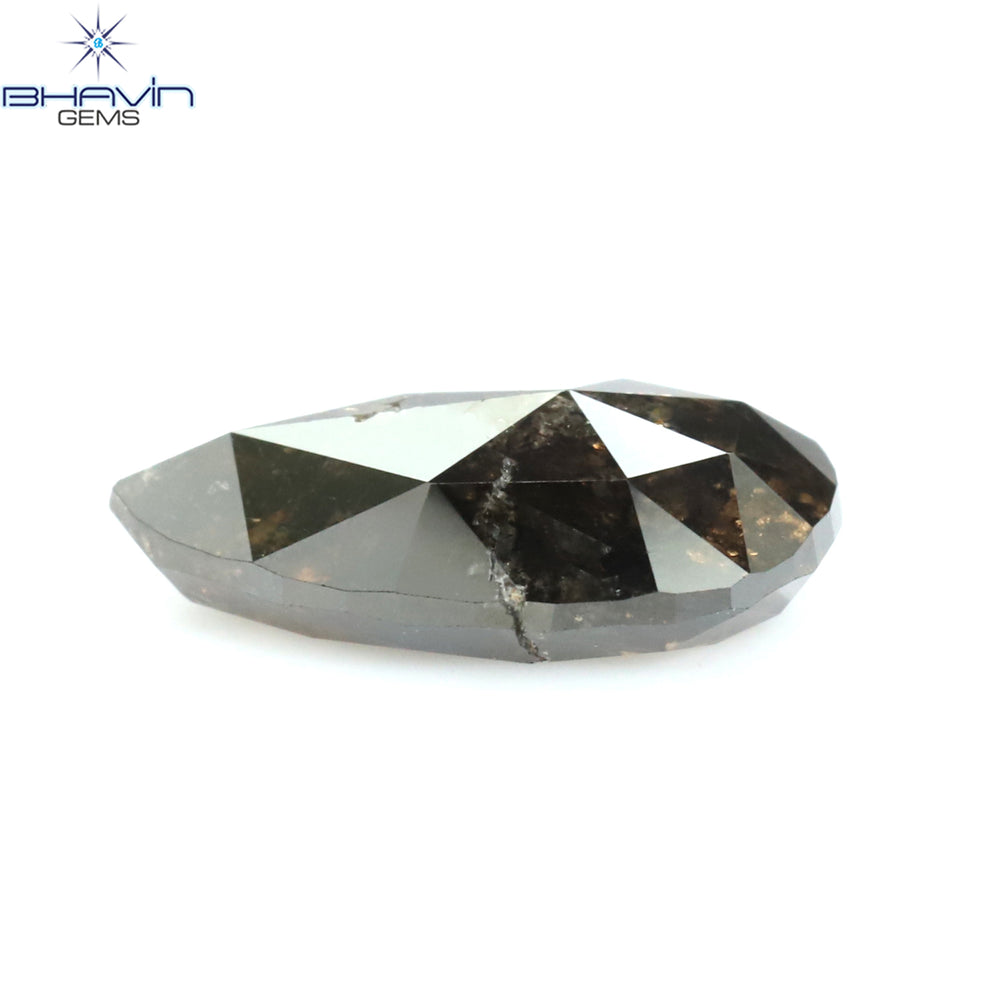 0.39 CT ペアシェイプ ナチュラル ルース ダイヤモンド ソルト アンド ペッパー カラー I3 クラリティ (5.27 MM)