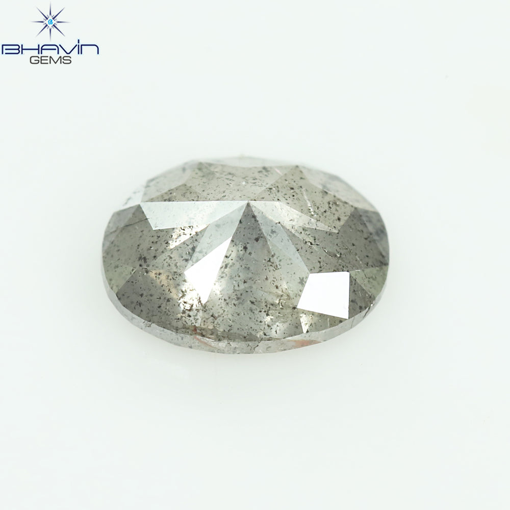 0.78 CT Oval Shape Natural Diamond  Salt And Pepper Color I3 Clarity (6.70 MM)