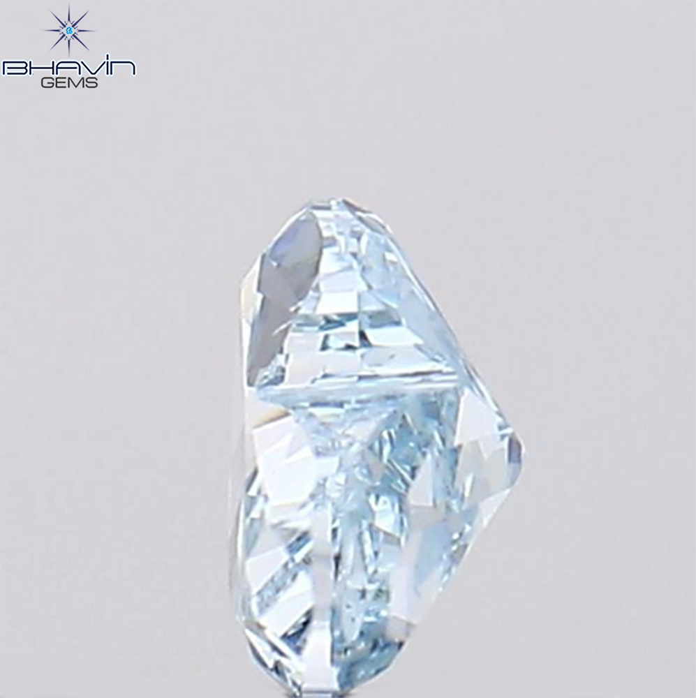 0.31 CT Heart Shape Natural Diamond Greenish Blue Color VS1 Clarity (4.40 MM)