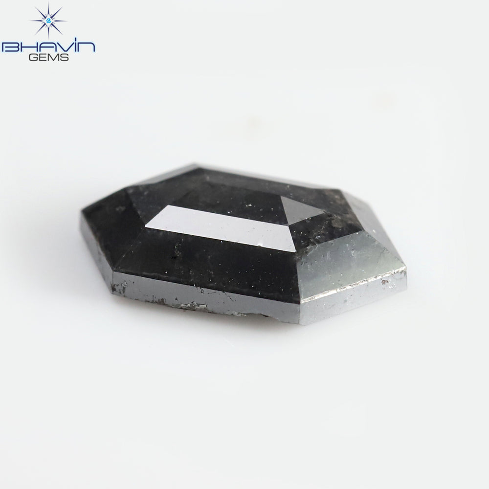 2.37 CT Hexagon Shape Natural Loose Diamond Natural Black(Salt And Pepper) Color I3 Clarity (11.66 MM)