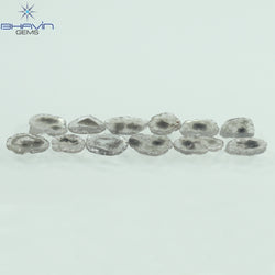 2.46 CT/12 Pcs Slice Shape Natural Diamond Salt And Pepper Color I3 Clarity (7.09 MM)