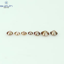 0.09 CT/7 Pcs Round Shape Natural Loose Diamond Pink Color I3 Clarity (1.75 MM)