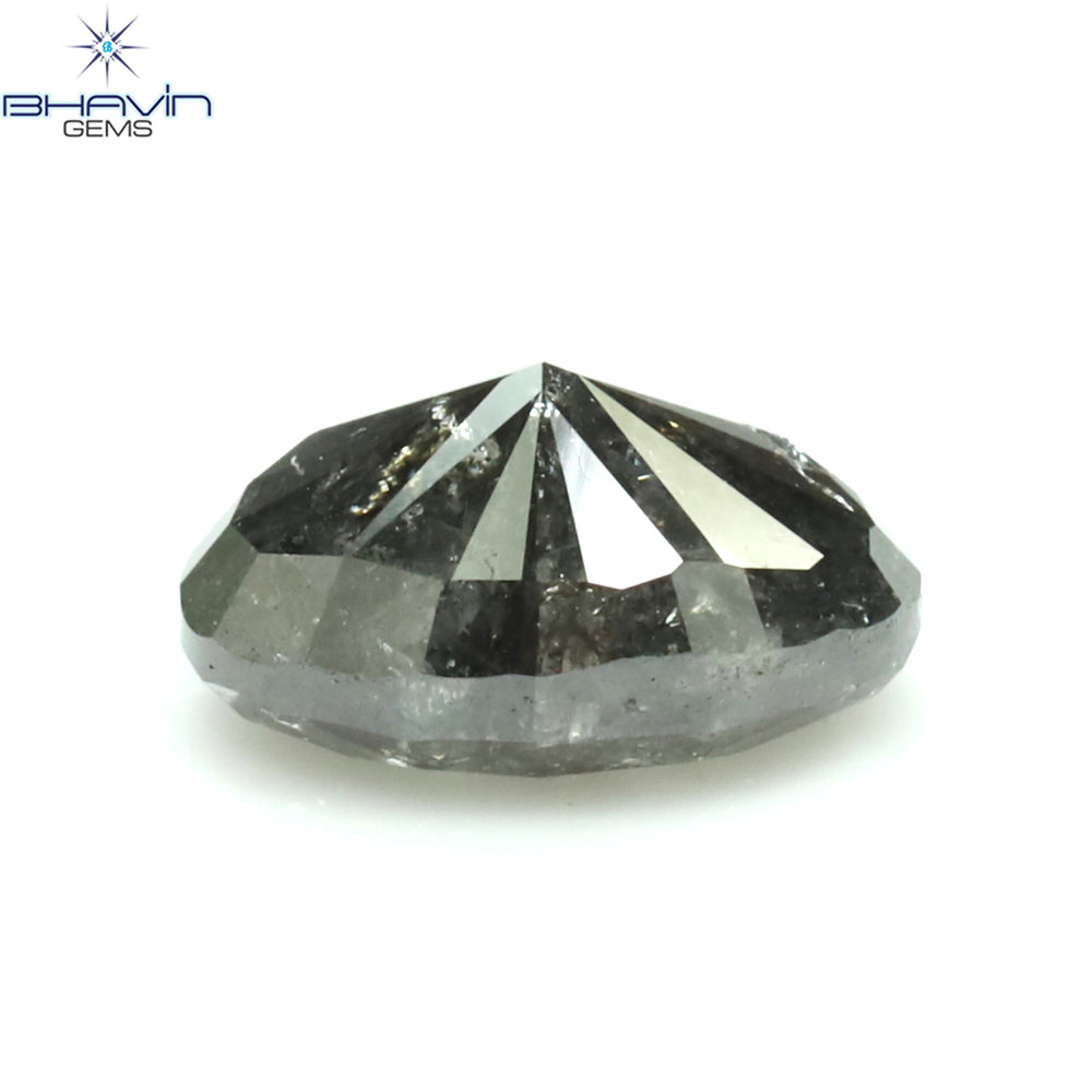 1.00 CT Oval Shape Natural Diamond Salt And Pepper Color I3 Clarity (6.80 MM)