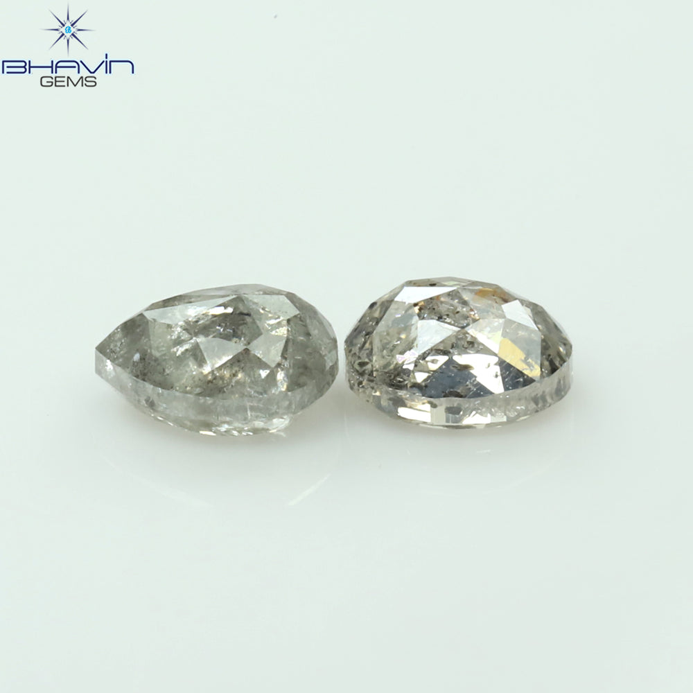 0.54 CT/2 PCS Mix Shape Natural Diamond Salt And Pepper Color I3 Clarity (4.29 MM)