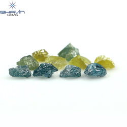1.02 CT/10 PCS Rough Shape Enhanced Mix Color Natural Diamond I3 Clarity (3.30 MM)