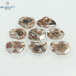 5.25 CT/8 Pcs Slice Shape Natural Loose Diamond Brown Color I3 Clarity (10.06 MM)