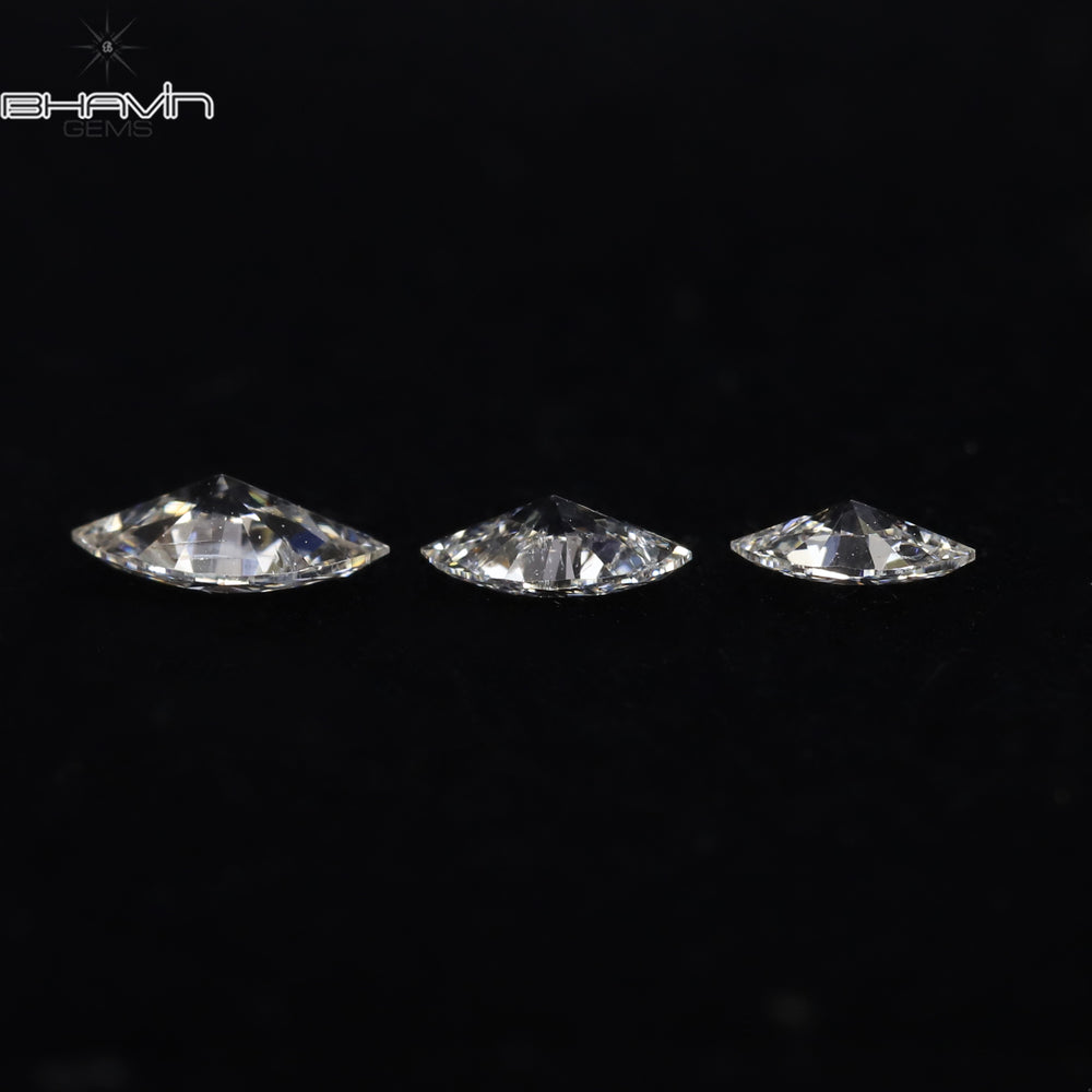 0.26 CT/3 PCS Marquise Shape Natural Diamond White Color SI Clarity (4.97 MM)