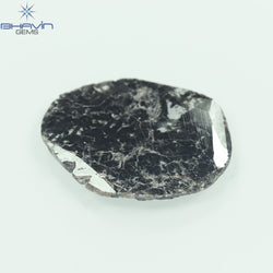 6.38 CT Slice Shape Natural Diamond Salt And Pepper Color I3 Clarity (22.00 MM)