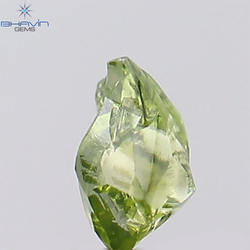 0.62 CT, Rough Shape, Natural Diamond, Green Color, VS2 Clarity (5.96 MM)