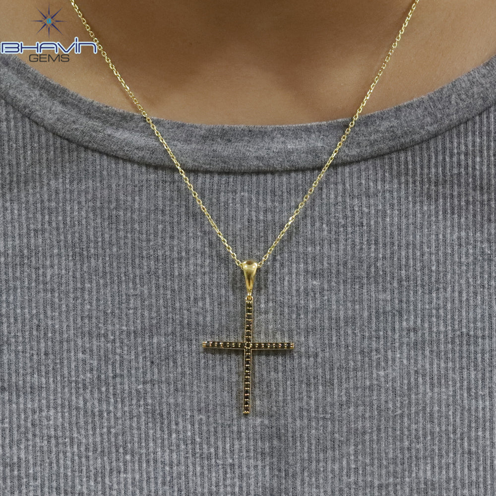 Diamond Pendant, Round Diamond, Black Diamond, Yellow Gold Pendant, Bridal Necklace, Pendant