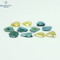 1.19 CT/11 Pcs Slice Shape Natural Diamond Blue Color I3 Clarity (6.08 MM)