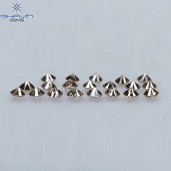 0.29 CT/20 Pcs Round Shape Natural Loose Diamond Brown Pink Argyle Color VS-SI Clarity (1.60 MM)