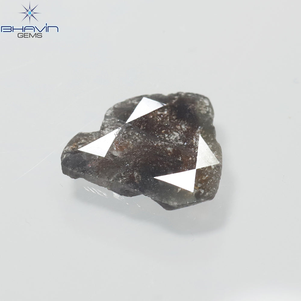 1.05 CT Slice Shape Natural Diamond Salt And Pepper Color I3 Clarity (11.60 MM)