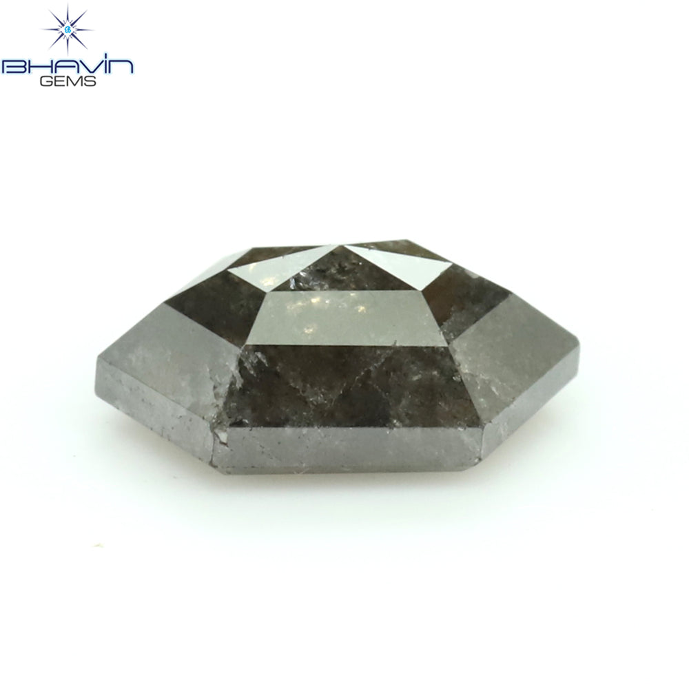0.48 CT 六角形 天然ルース ダイヤモンド ソルト アンド ペッパー カラー I3 クラリティ (5.06 MM)