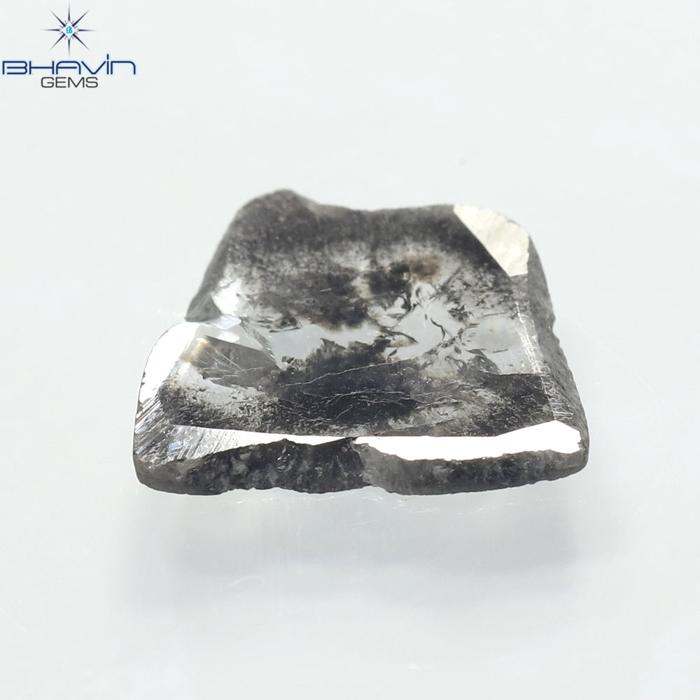 1.29 CT Slice Shape Natural Diamond Salt And Pepper Color I3 Clarity (10.78 MM)