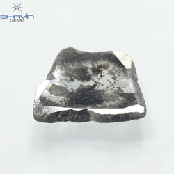 1.29 CT Slice Shape Natural Diamond Salt And Pepper Color I3 Clarity (10.78 MM)