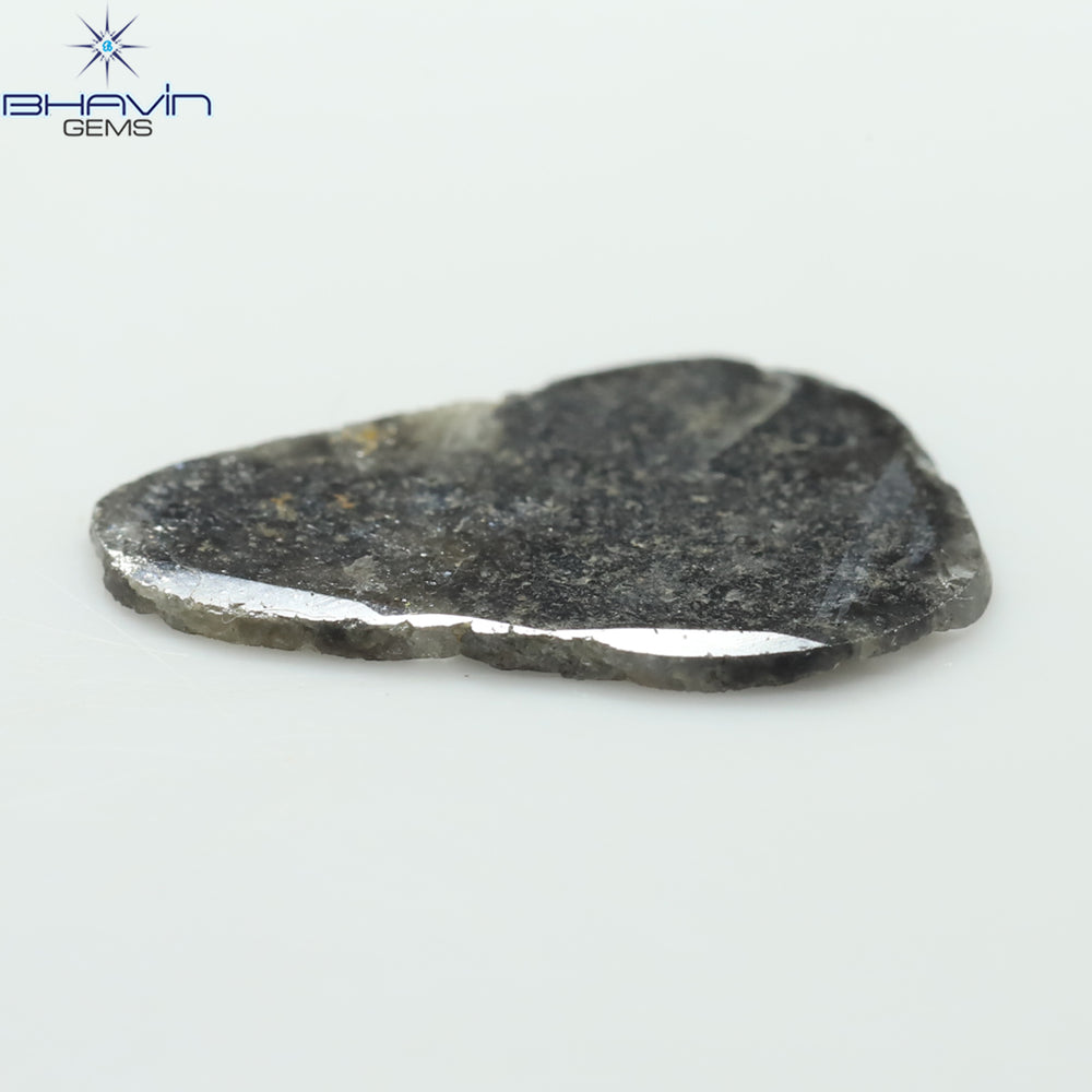 3.28 CT Slice Shape Natural Diamond Black (Salt And Pepper) Color I3 Clarity (19.36 MM)