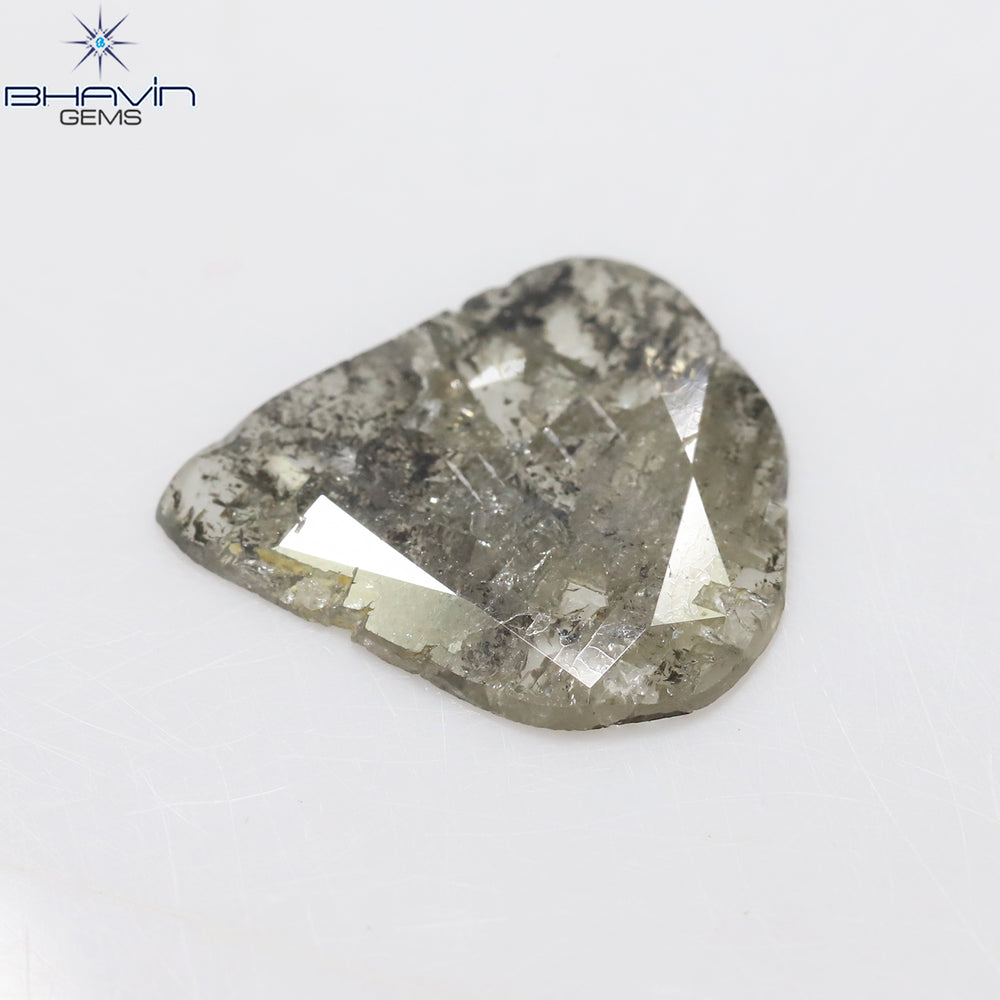 3.23 CT Pear Slice Shape Natural Diamond Salt And Pepper Color I3 Clarity (16.28 MM)