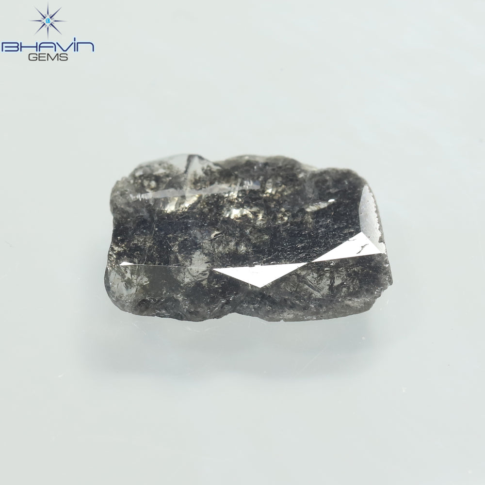 1.45 CT Slice Shape Natural Diamond Salt And Pepper Color I3 Clarity (12.20 MM)