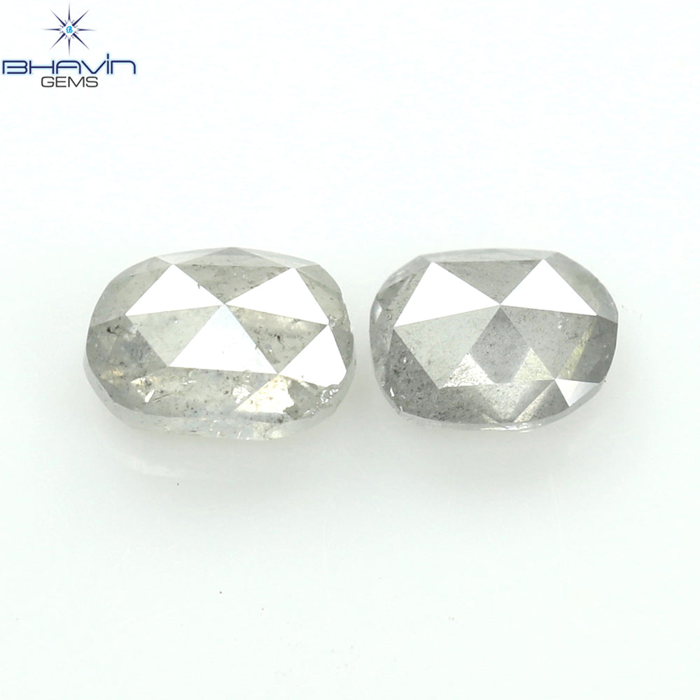 0.28 CT/2 Pcs Oval Shape Natural Diamond Salt And Papper Color I3 Clarity (3.71 MM)