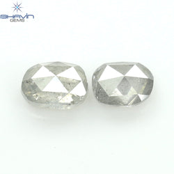 0.28 CT/2 Pcs Oval Shape Natural Diamond Salt And Papper Color I3 Clarity (3.71 MM)