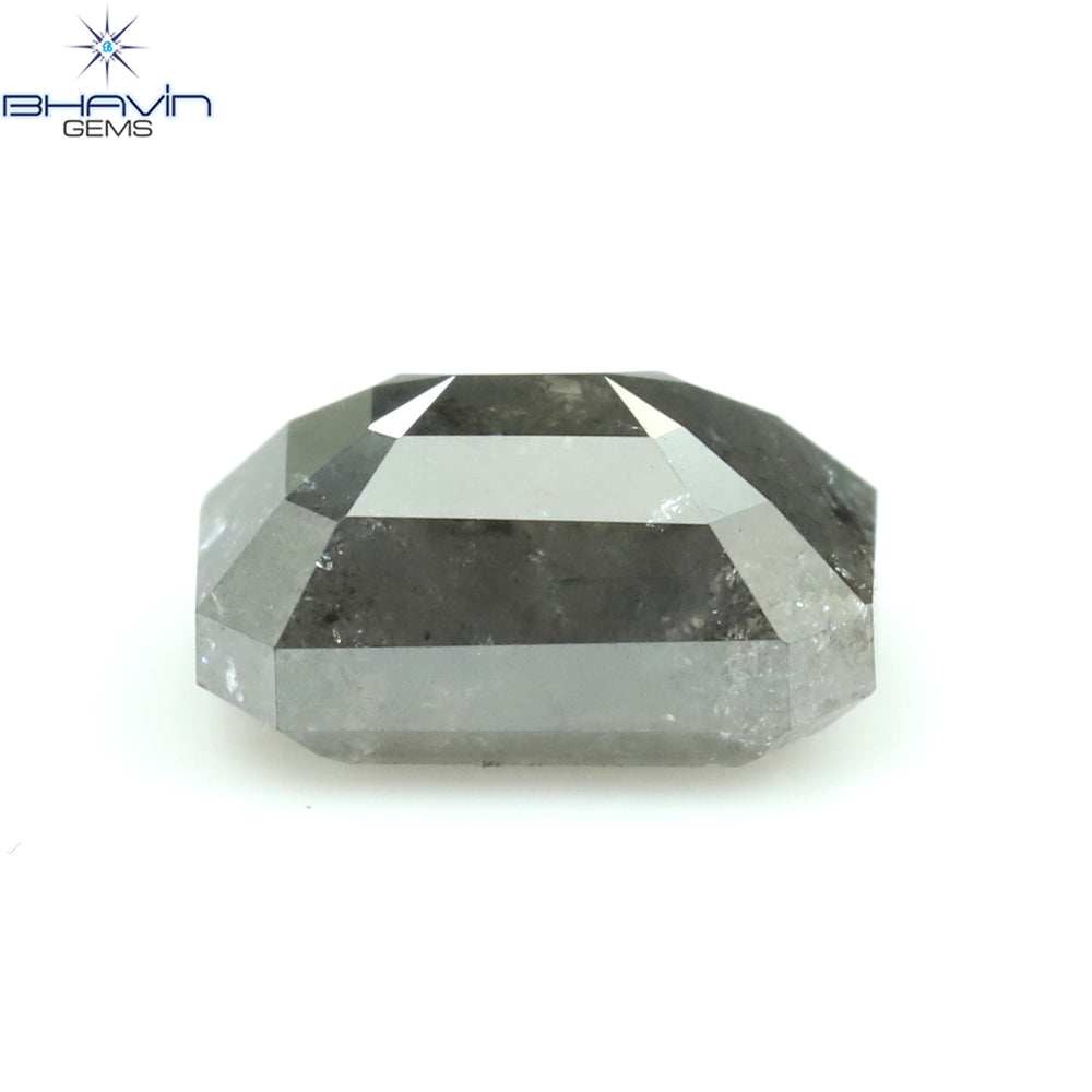 1.00 CT アッシャー シェイプ ナチュラル ダイヤモンド ソルト アンド ペッパー カラー I3 クラリティ (5.72 MM)