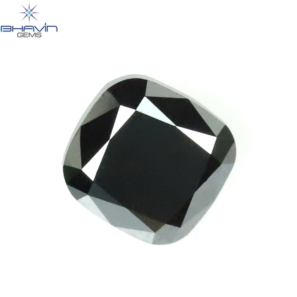 0.43 CT Cushion Shape Natural Diamond Black Color Opaque Clarity (4.40 MM)