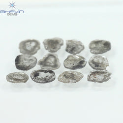 4.32 CT/12 Pcs Slice Shape Natural Diamond Salt And Pepper Color I3 Clarity (7.74 MM)