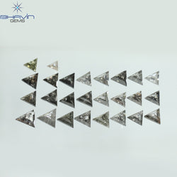 2.84 CT/45 Pcs Triangle Shape Natural Loose Diamond Salt And Pepper Color I3 Clarity (2.80 MM)