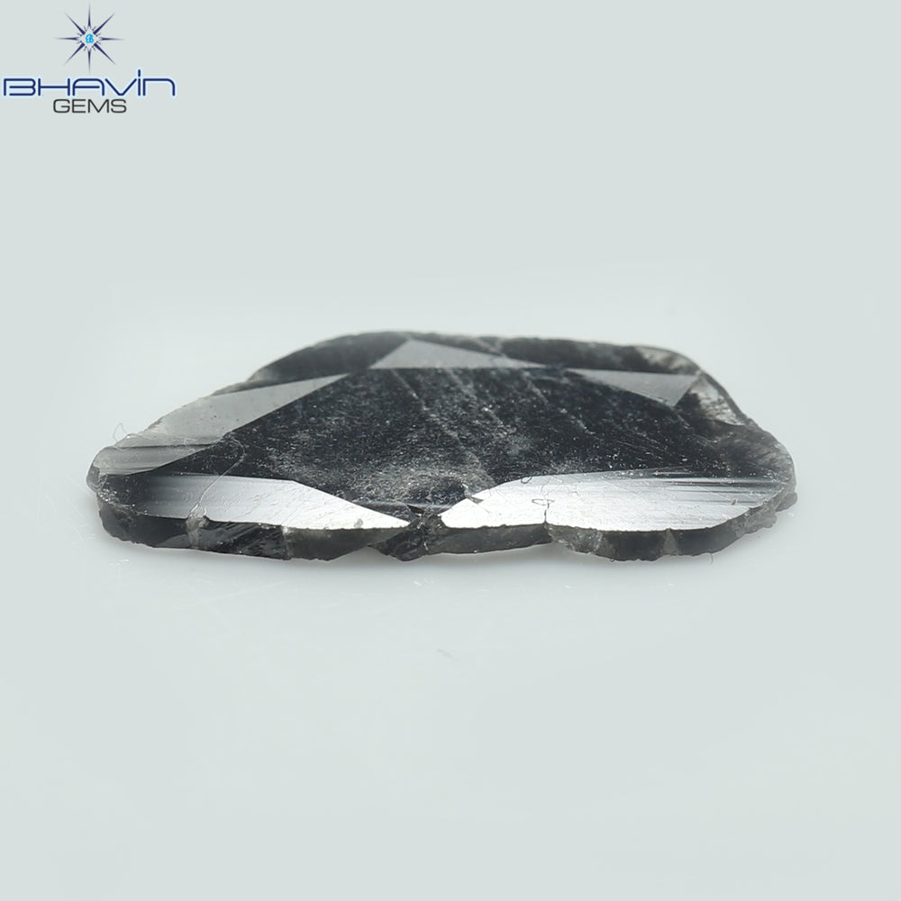 1.34 CT Slice Shape Natural Diamond Salt And Pepper Color I3 Clarity (14.50 MM)
