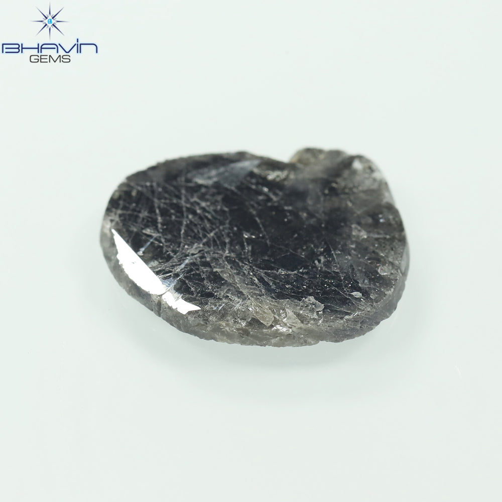 5.27 CT Slice Shape Natural Diamond Salt And Pepper Color I3 Clarity (16.50 MM)
