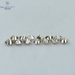 0.52 CT/13 Pcs Round Shape Natural Loose Diamond Brown Pink (Argyle) Color VS2 Clarity (2.35 MM)