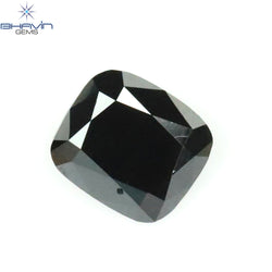 0.23 CT Cushion Shape Natural Diamond Black Color Opaque Clarity (3.70 MM)
