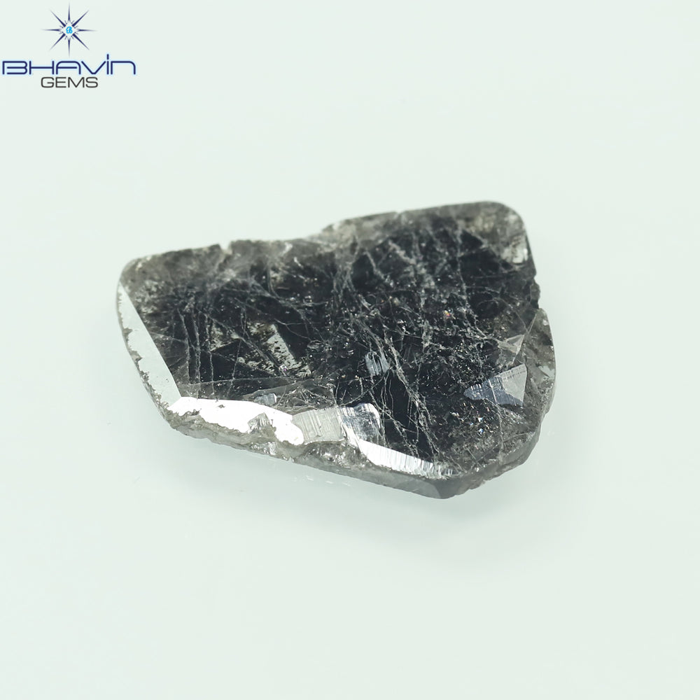 3.73 CT Slice Shape Natural Diamond Salt And Pepper Color I3 Clarity (16.50 MM)