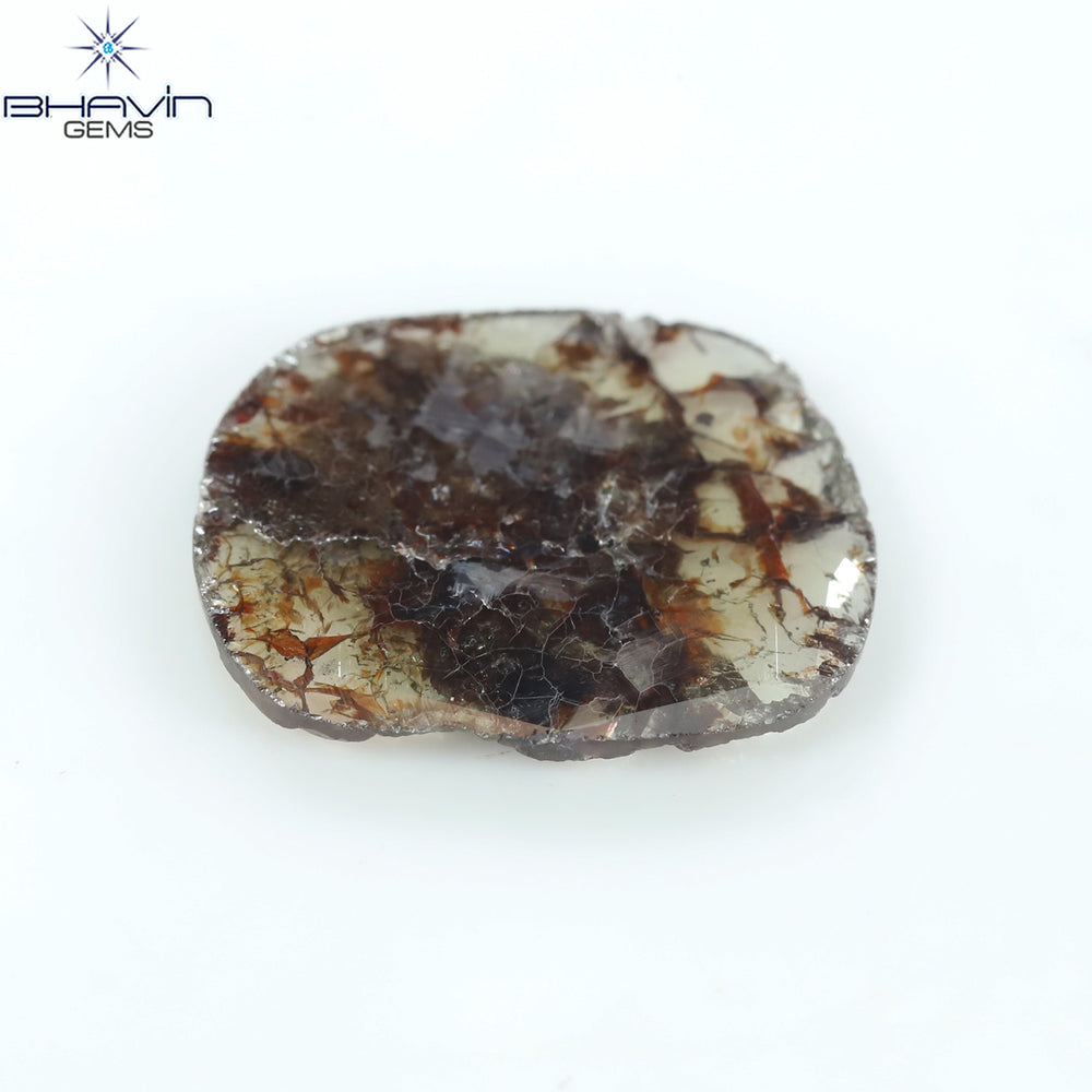 3.54 CT Slice Shape Natural Loose Diamond Brown Color I3 Clarity (16.30 MM)