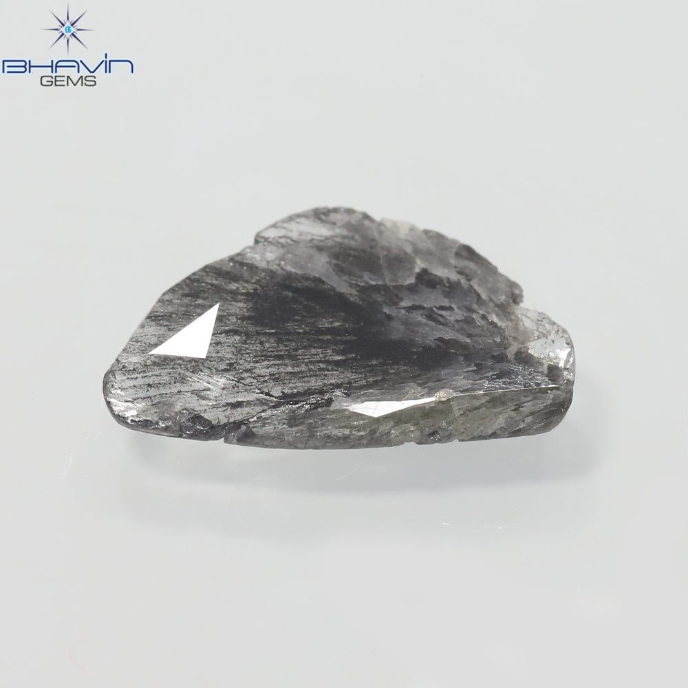 1.98 CT Slice Shape Natural Diamond Salt And Pepper Color I3 Clarity (14.50 MM)