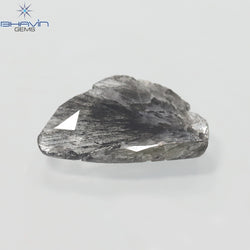 1.98 CT Slice Shape Natural Diamond Salt And Pepper Color I3 Clarity (14.50 MM)