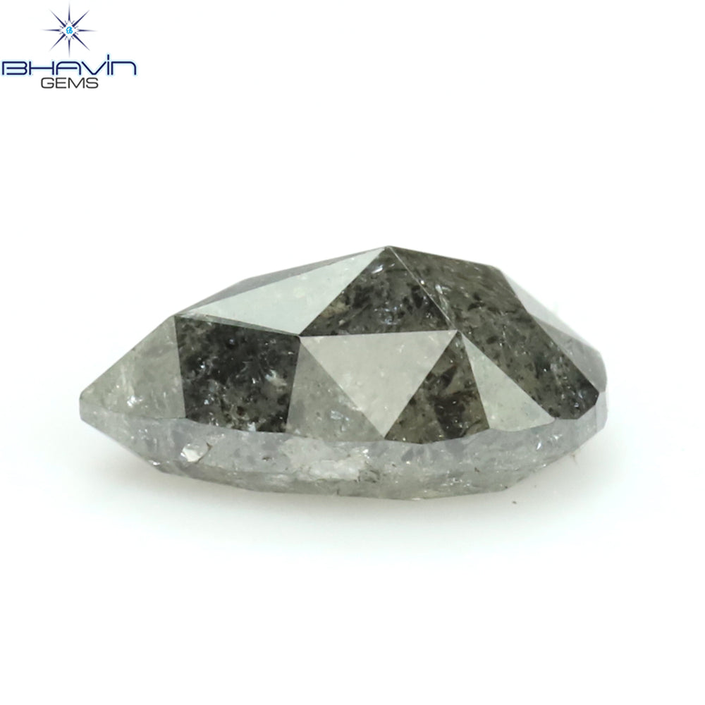 0.58 CT Pear Shape Natural Loose Diamond Salt And Pepper Color I3 Clarity (6.53 MM)