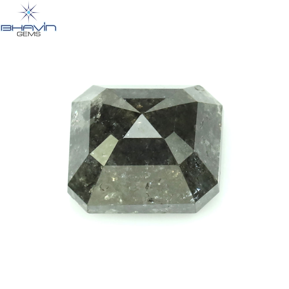 1.00 CT アッシャー シェイプ ナチュラル ダイヤモンド ソルト アンド ペッパー カラー I3 クラリティ (5.72 MM)