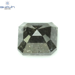 1.00 CT アッシャー シェイプ ナチュラル ダイヤモンド ソルト アンド ペッパー カラー I3 クラリティ (5.72 MM)
