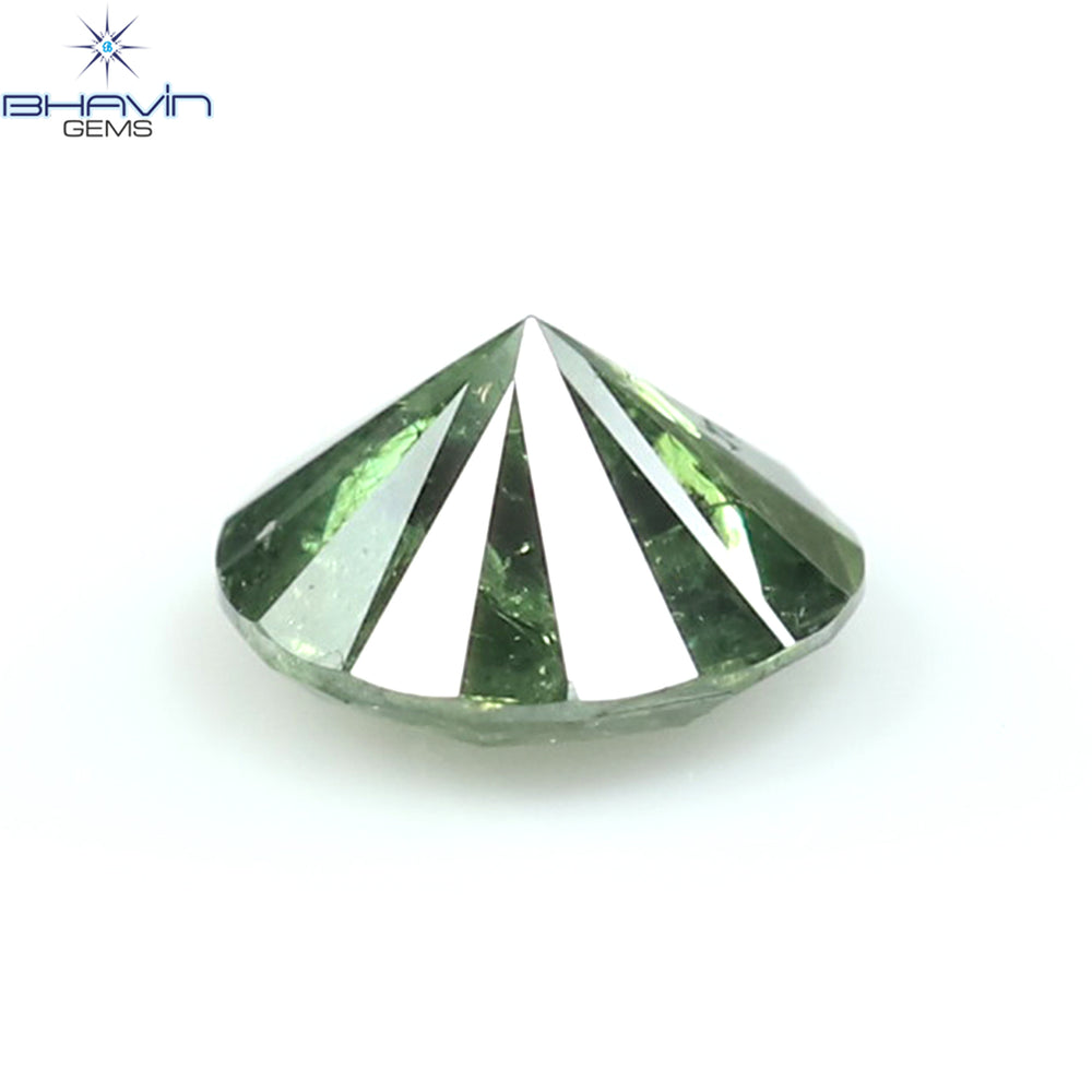 0.35 CT Round Diamond Natural Diamond Green Color I3 Clarity (4.49 MM)