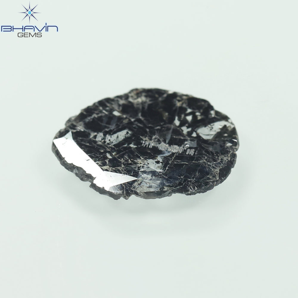 2.13 CT Slice Shape Natural Diamond Salt And Pepper Color I3 Clarity (14.50 MM)