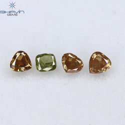 0.49 CT/4 Pcs Mix Shape Natural Diamond Pink Color SI2 Clarity (3.33 MM)