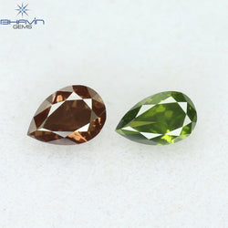 0.21 CT/2 Pcs Pear Shape Natural Diamond Mix Color VS2 Clarity (3.85 MM)