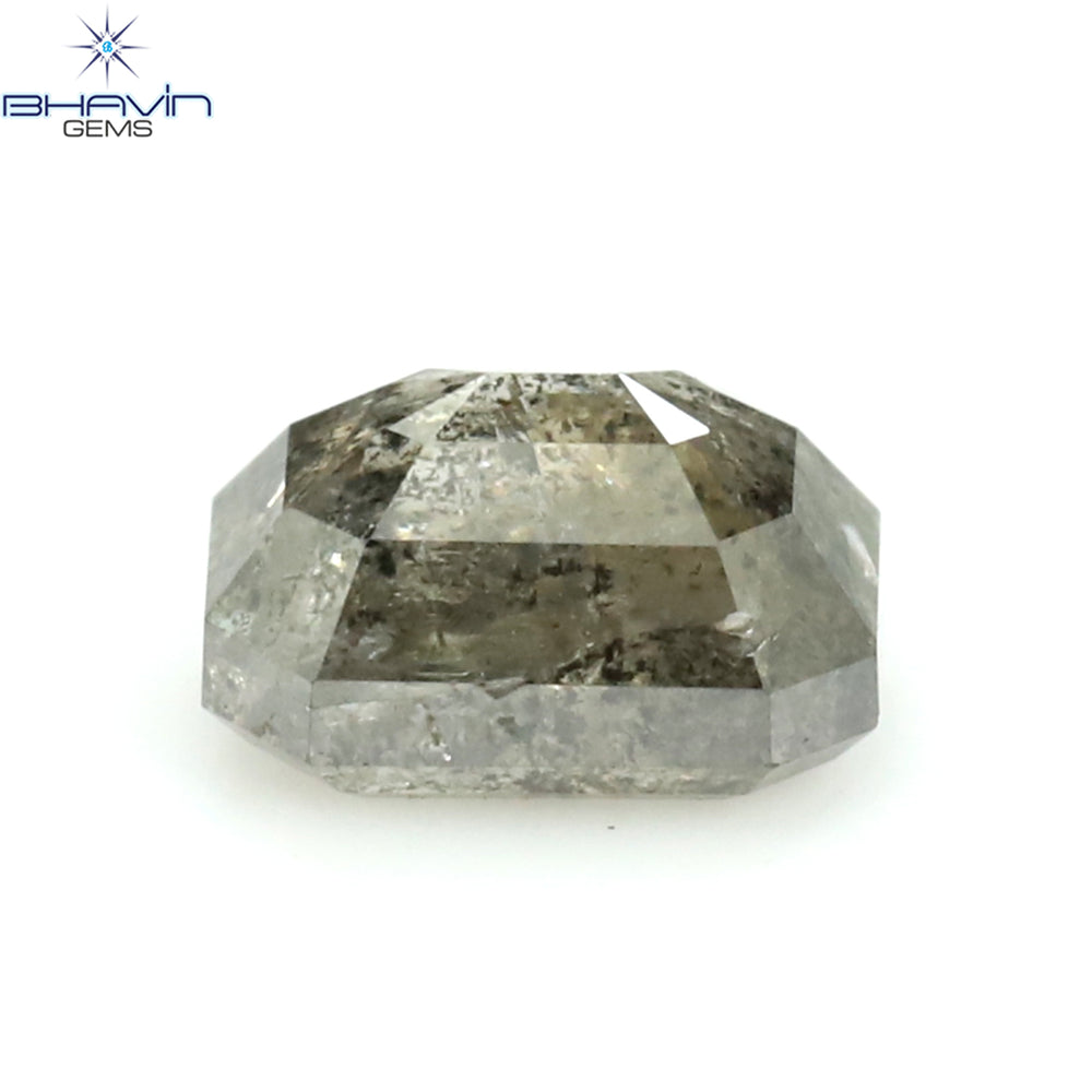 1.00 CT アッシャー シェイプ ナチュラル ダイヤモンド ソルト アンド ペッパー カラー I3 クラリティ (5.72 MM)