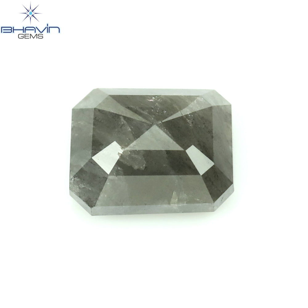 1.00 CT アッシャー シェイプ ナチュラル ダイヤモンド ソルト アンド ペッパー カラー I3 クラリティ (5.72 MM)