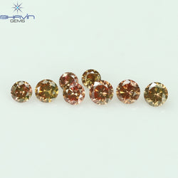 0.18 CT/8 ピース ラウンド シェイプ ナチュラル ルース ダイヤモンド ピンク カラー SI クラリティ (1.90 MM)