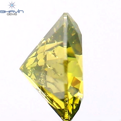 1.02 CT ラウンド シェイプ ナチュラル ダイヤモンド グリーン イエロー カラー SI1 クラリティ (5.63 MM)