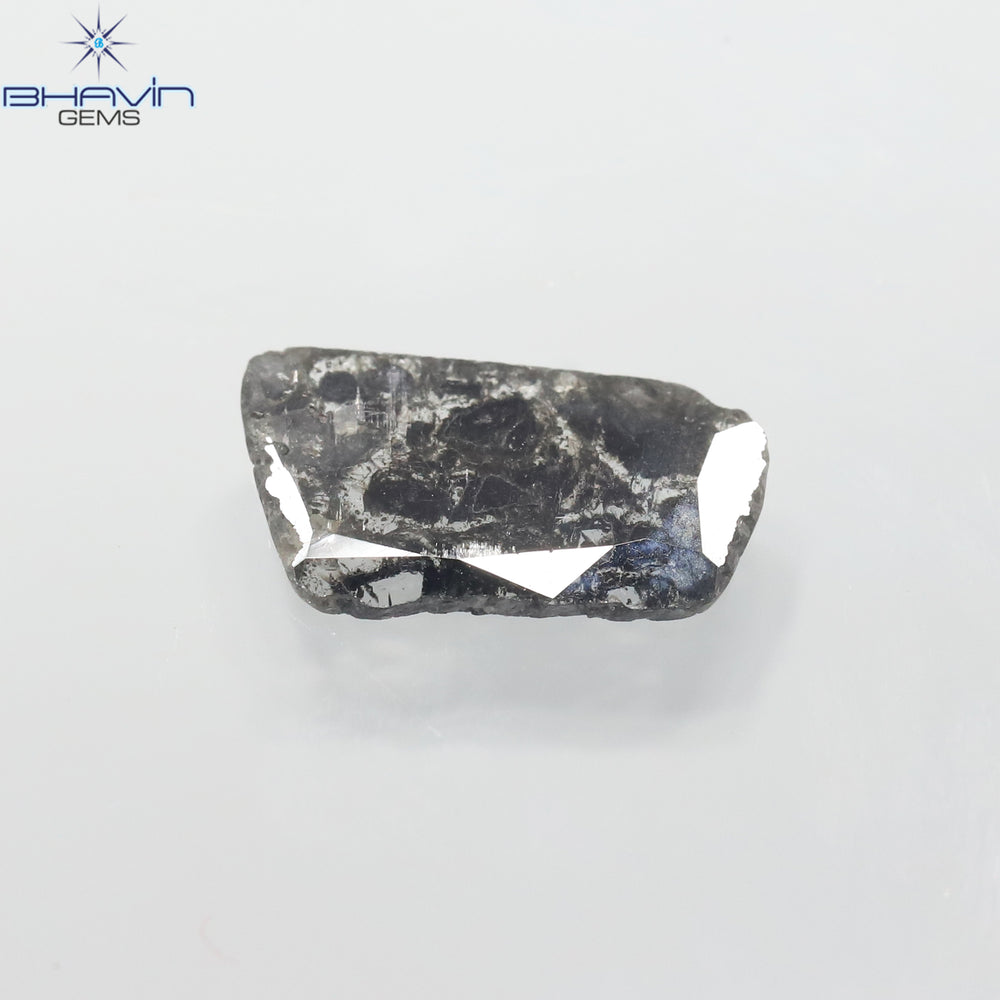 0.95 CT Slice Shape Natural Diamond Salt And Pepper Color I3 Clarity (11.56 MM)