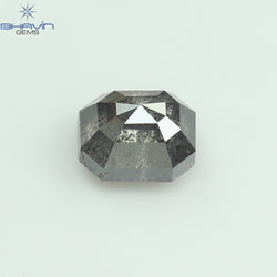 0.61 CT Emerald Shape Natural Loose Diamond Salt And pepper Color I3 Clarity (4.77 MM)